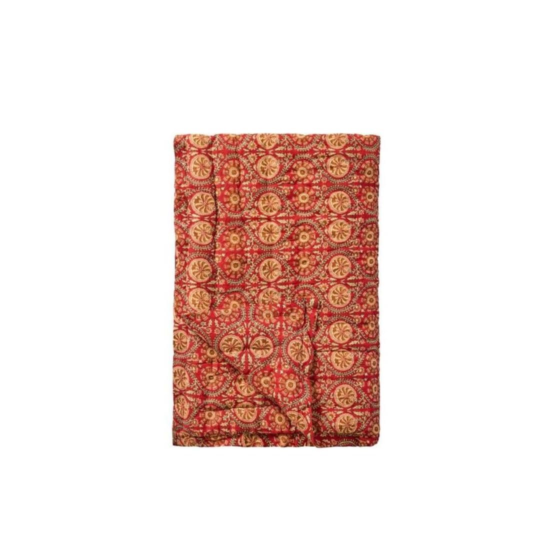 Покривало IB Laursen Bella Червоний з візерунком в землистих тонах 130 см x 170 см, фото №1