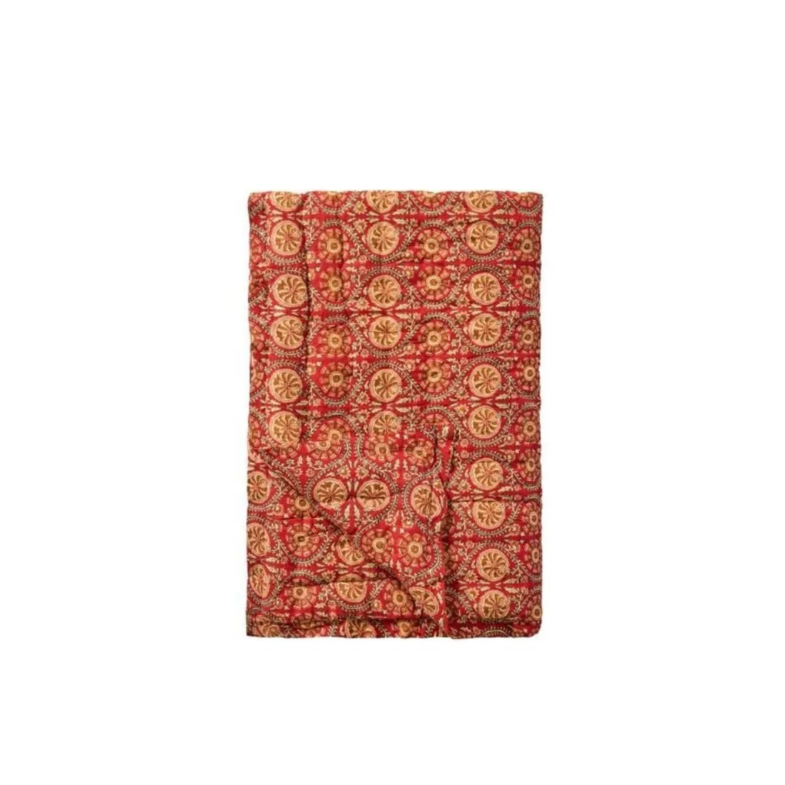 Покривало IB Laursen Bella Червоний з візерунком в землистих тонах 130 см x 170 см, фото №1