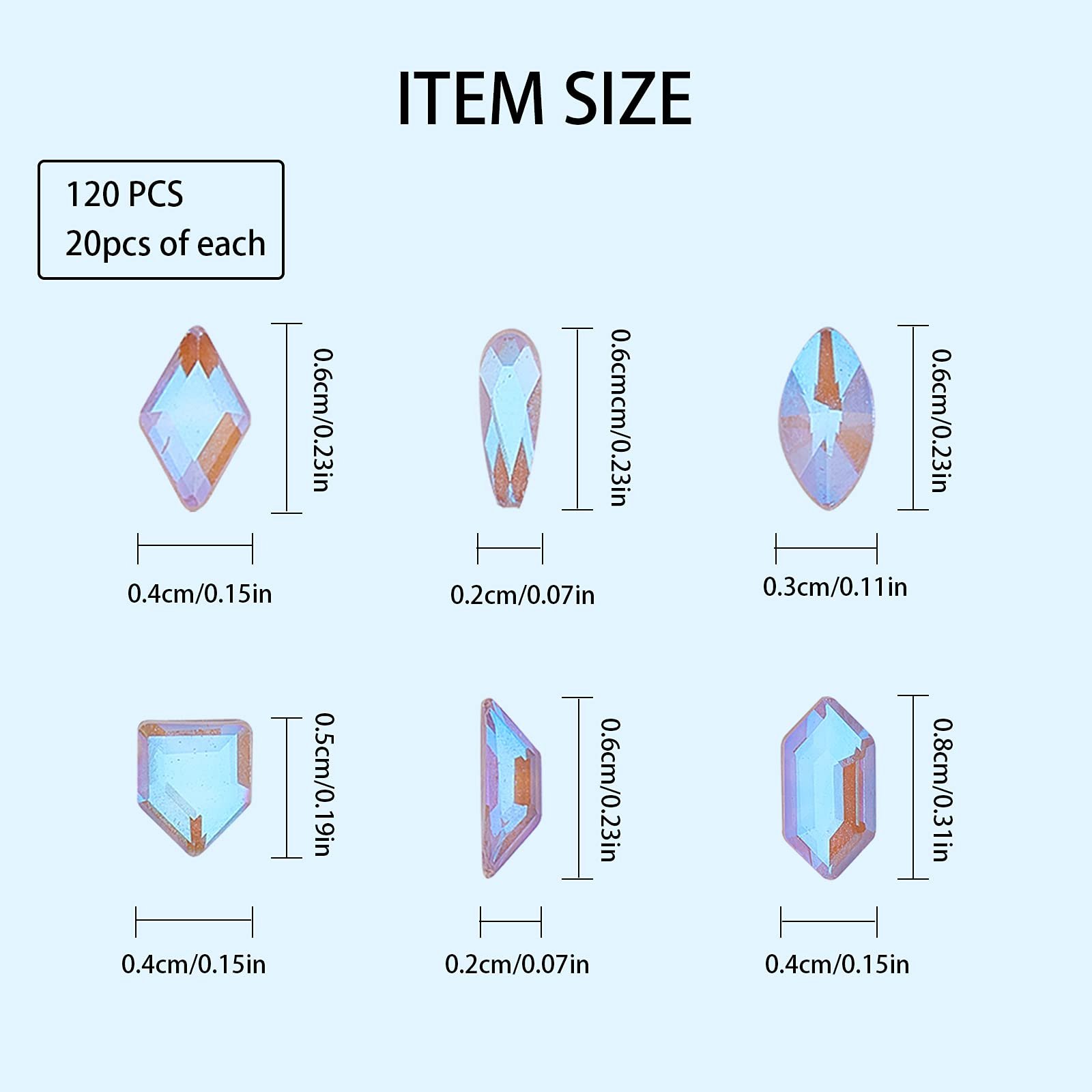 Стрази для нігтів NICENEEDED 120 шт., фото №2