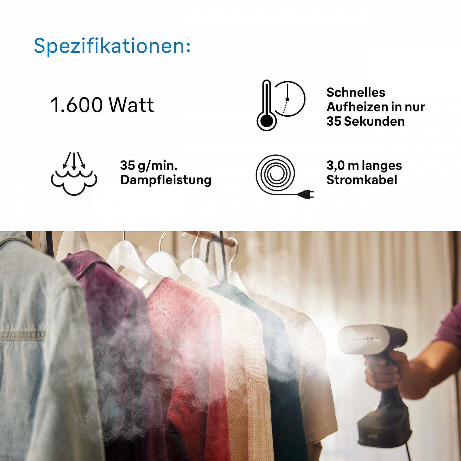 Вертикальний відпарювач Braun QuickStyle 7 GS7077BK 1600 Вт 35 г/хв 250 мл, фото №5 Вертикальний відпарювач Braun QuickStyle 7 GS7077BK 1600 Вт 35 г/хв 250 мл, фото №5