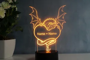 Настольная лампа Personalised Couple Dragon Heart Shape LED Диммируемая - Фото 1