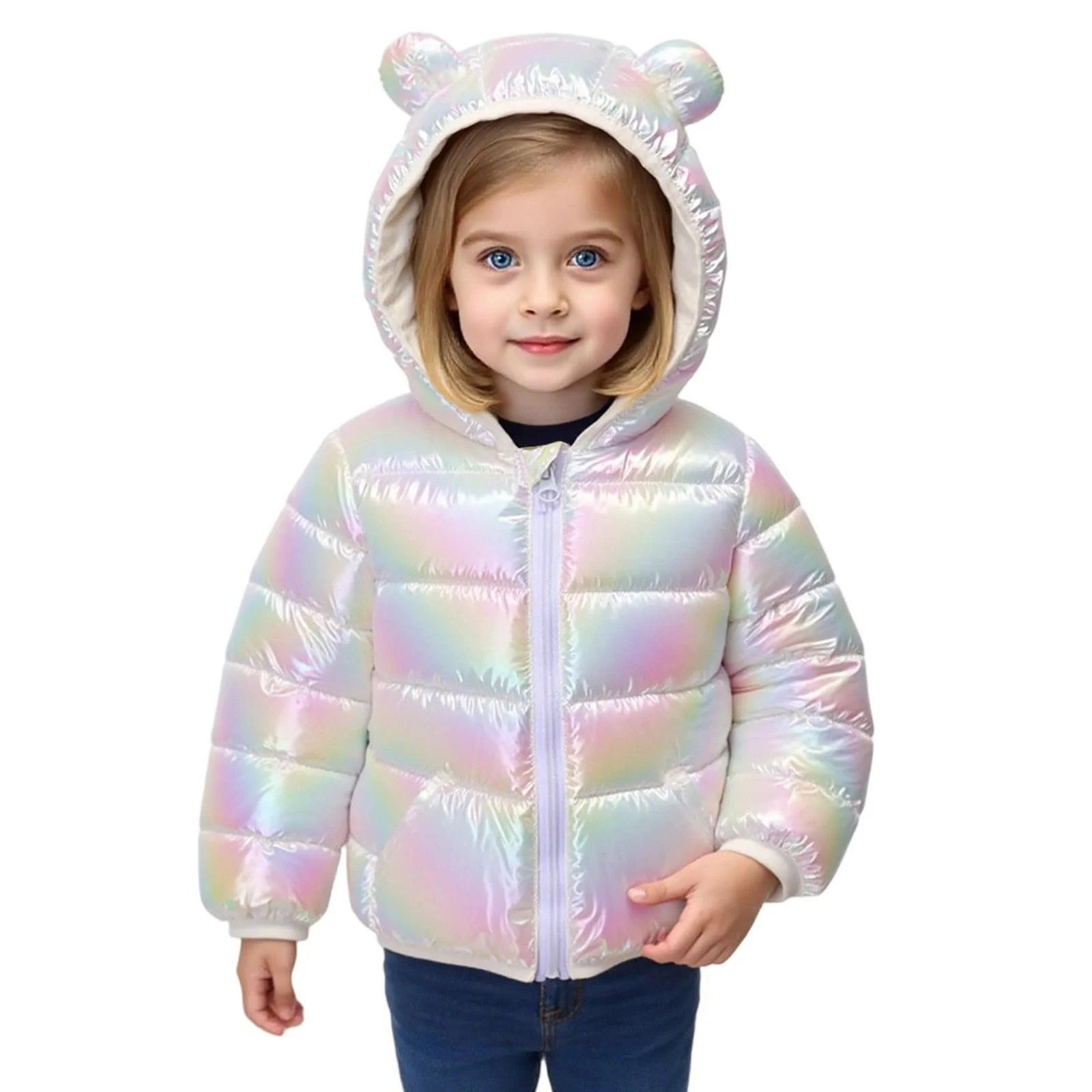 Куртка стеганая EQWIGKEIT для девочек и мальчиков, теплая пуховая куртка, легкая зимняя детская куртка унисекс с капюшоном, фото №1