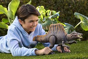 Игрушка Динозавр Mattel Jurassic World: The Rebirth, Spinosaurus Tail Thrasher, Фигурка с 2 движениями атаки, подвижный дизайн synthetic.ua - Фото 1