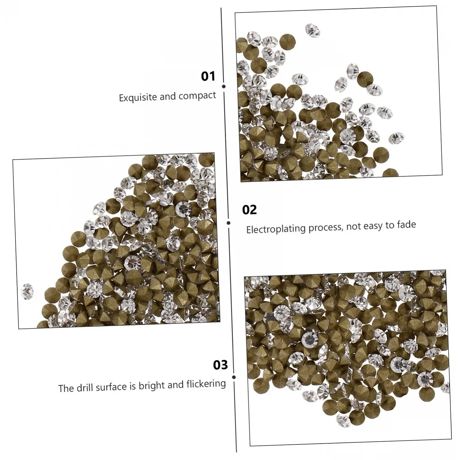 Стрази Healeved для нігтів, блискучі, плоскі, для DIY, фото №9