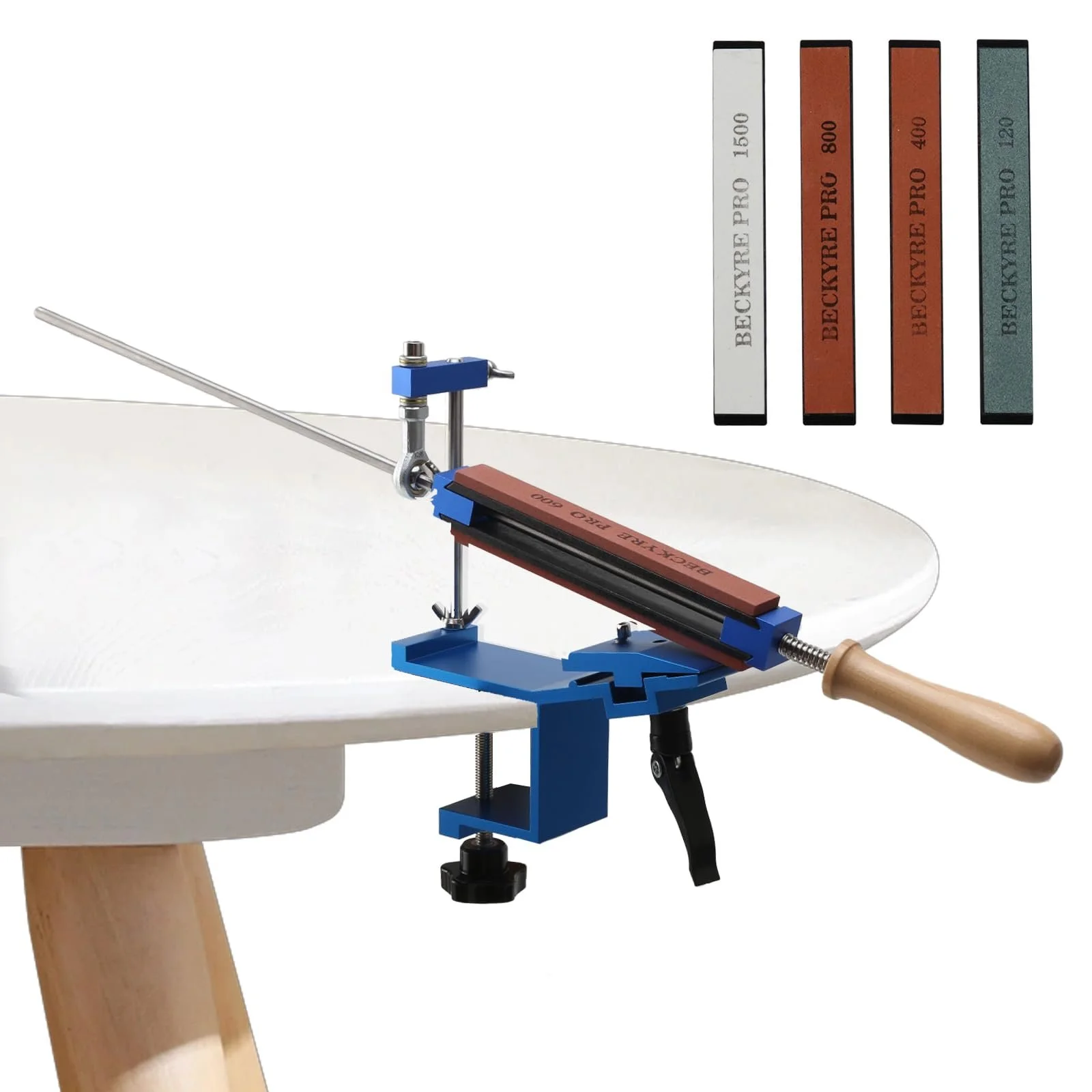 Точилка для ножів iFCOw професійний набір із 6 каменями фіксований та регульований затискач, фото №1