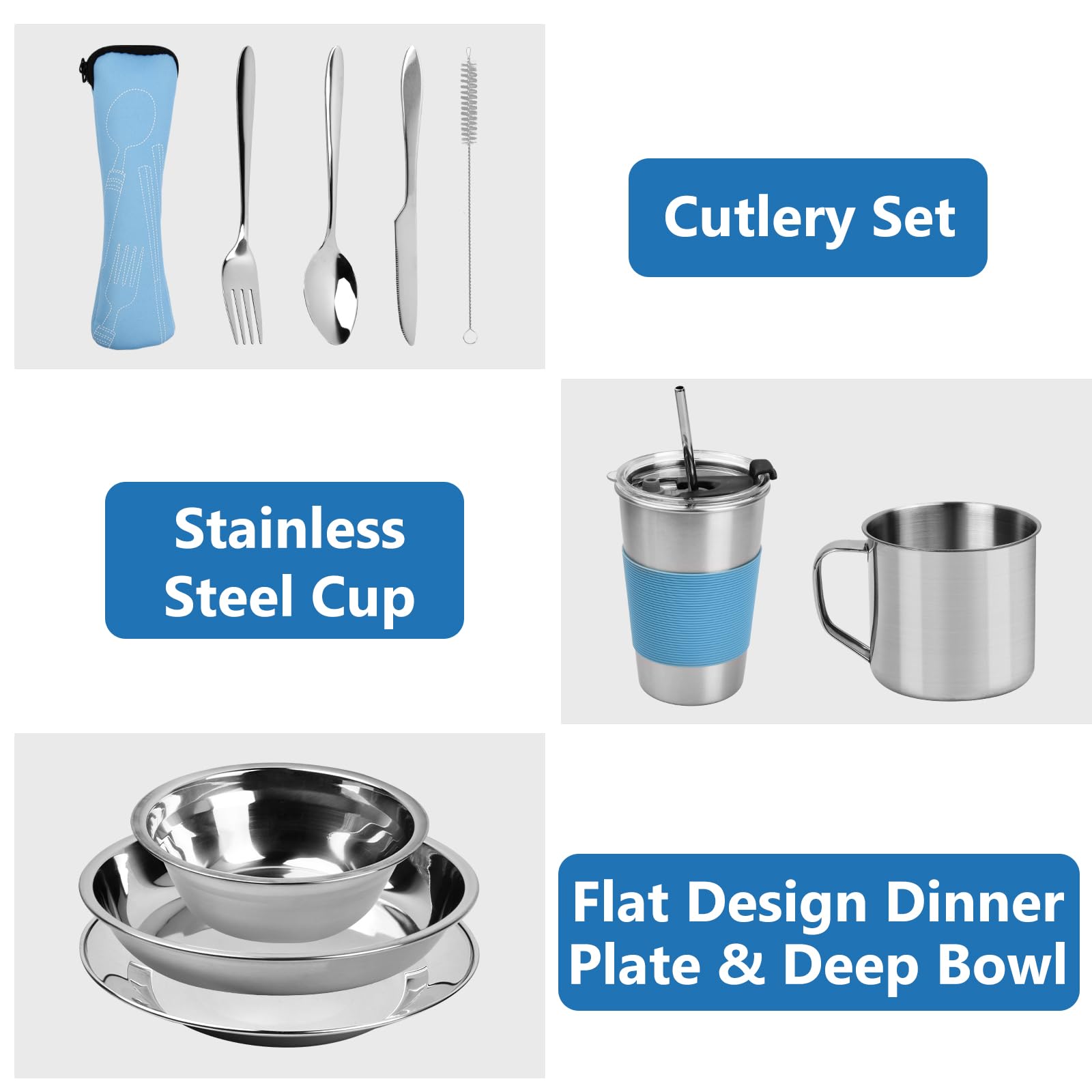 Набор столовых приборов Camping Cutlery Set 10 штук для кемпинга, фото №2
