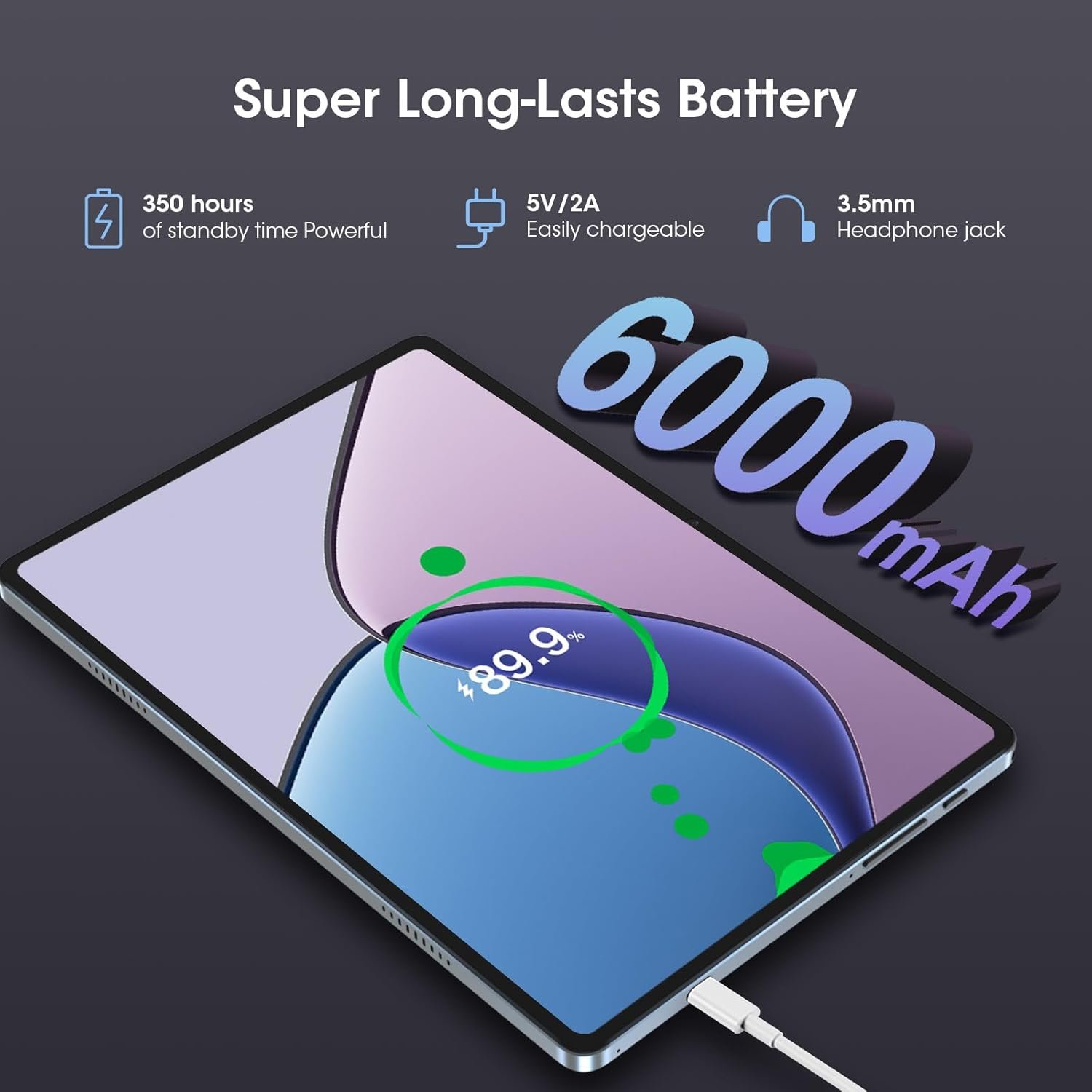 Планшет 10.9" Full HD CWOWDEFU P35W (6+6)/128Gb 4G 1-SIM 8 ядер Android 14 6000 mAh Сірий, фото №5