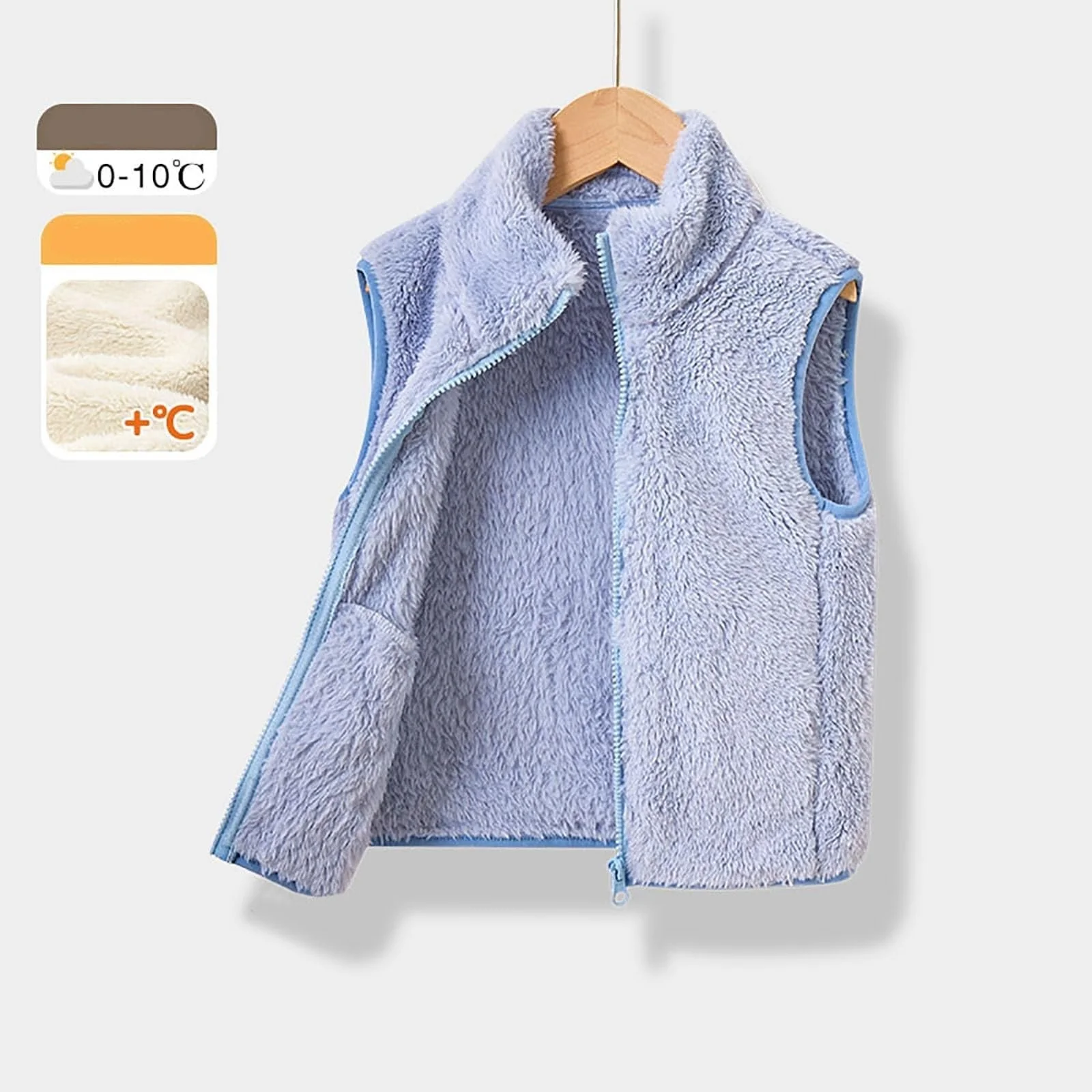 Дитячий флісовий жилет Стійка-комір Без рукавів Теплий, фото №2 Дитячий флісовий жилет Стійка-комір Без рукавів Теплий, фото №2