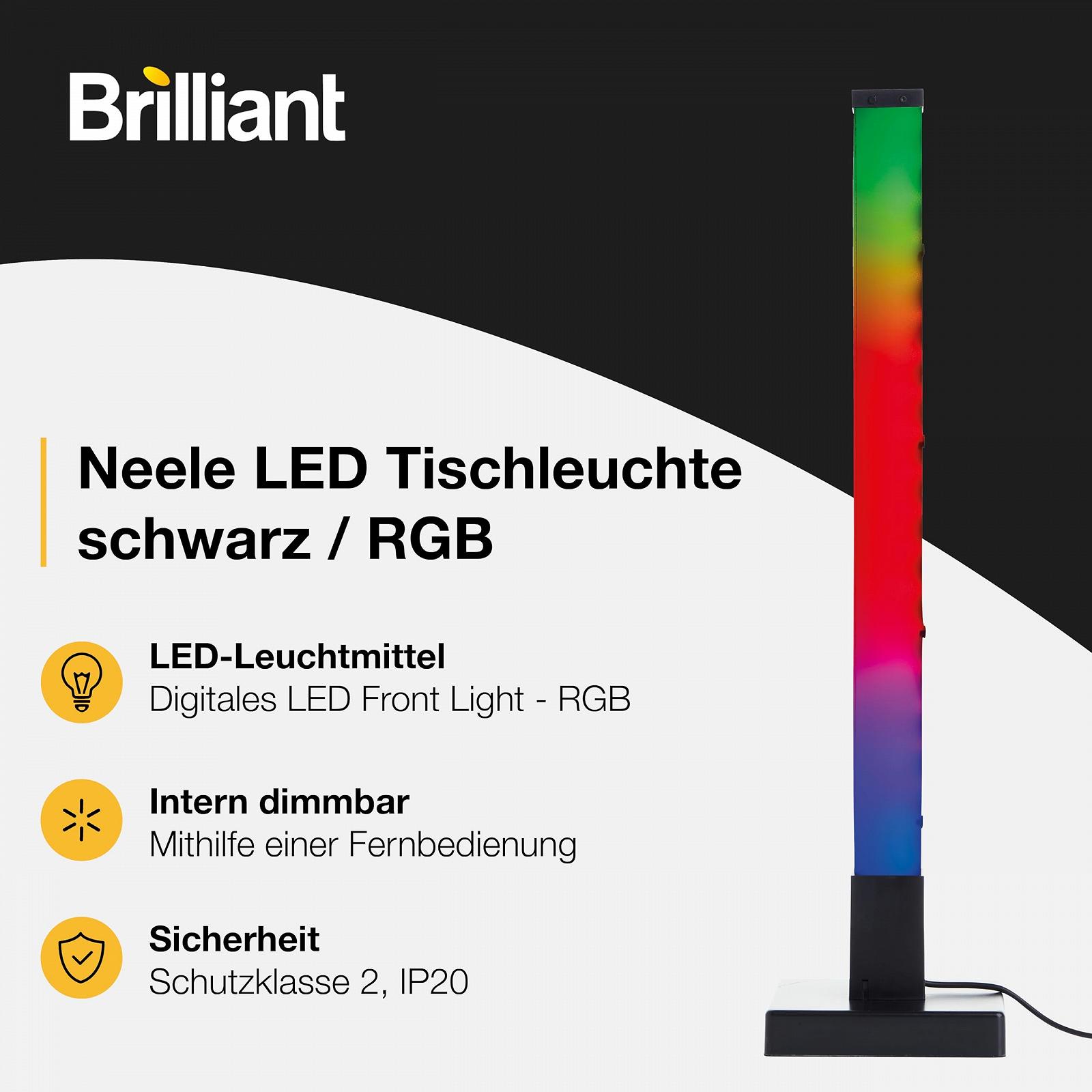 Настільна лампа Brilliant RGB LED 50 см з музичним сенсором та пультом 65 лм Чорна, фото №3