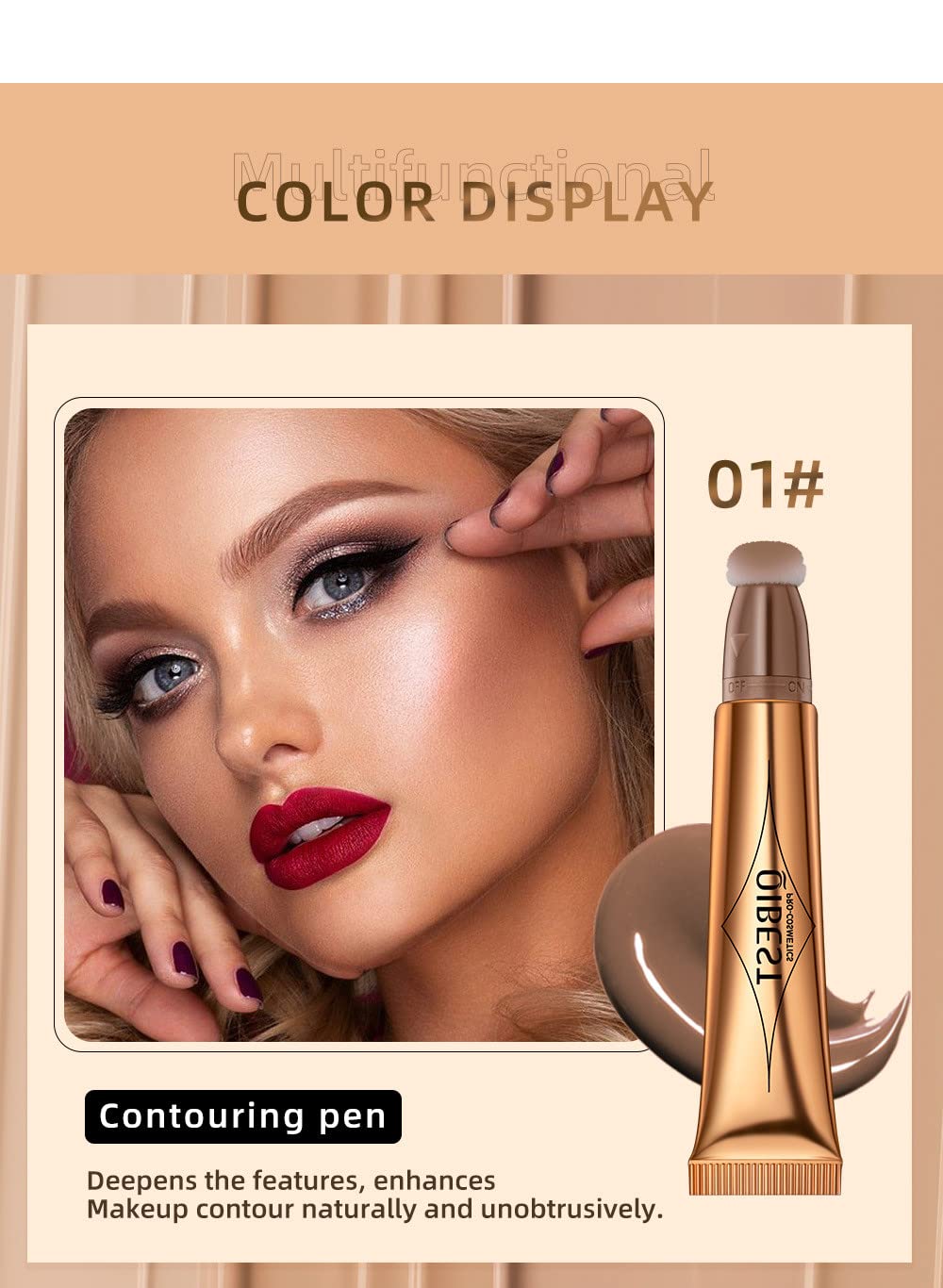 Жидкий Контур Beauty Wall 3-в-1 Кремовый Жидкий Румяный Стик с Мягким Подушечным Аппликатором, фото №2 Жидкий Контур Beauty Wall 3-в-1 Кремовый Жидкий Румяный Стик с Мягким Подушечным Аппликатором, фото №2