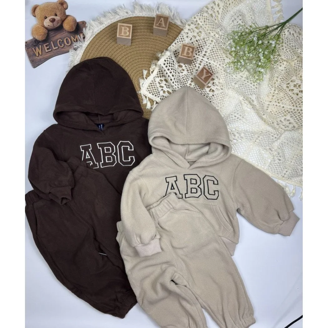Теплий дитячий костюм з флісу "ABC" від 80 см до 140 см з капюшоном, фото №10