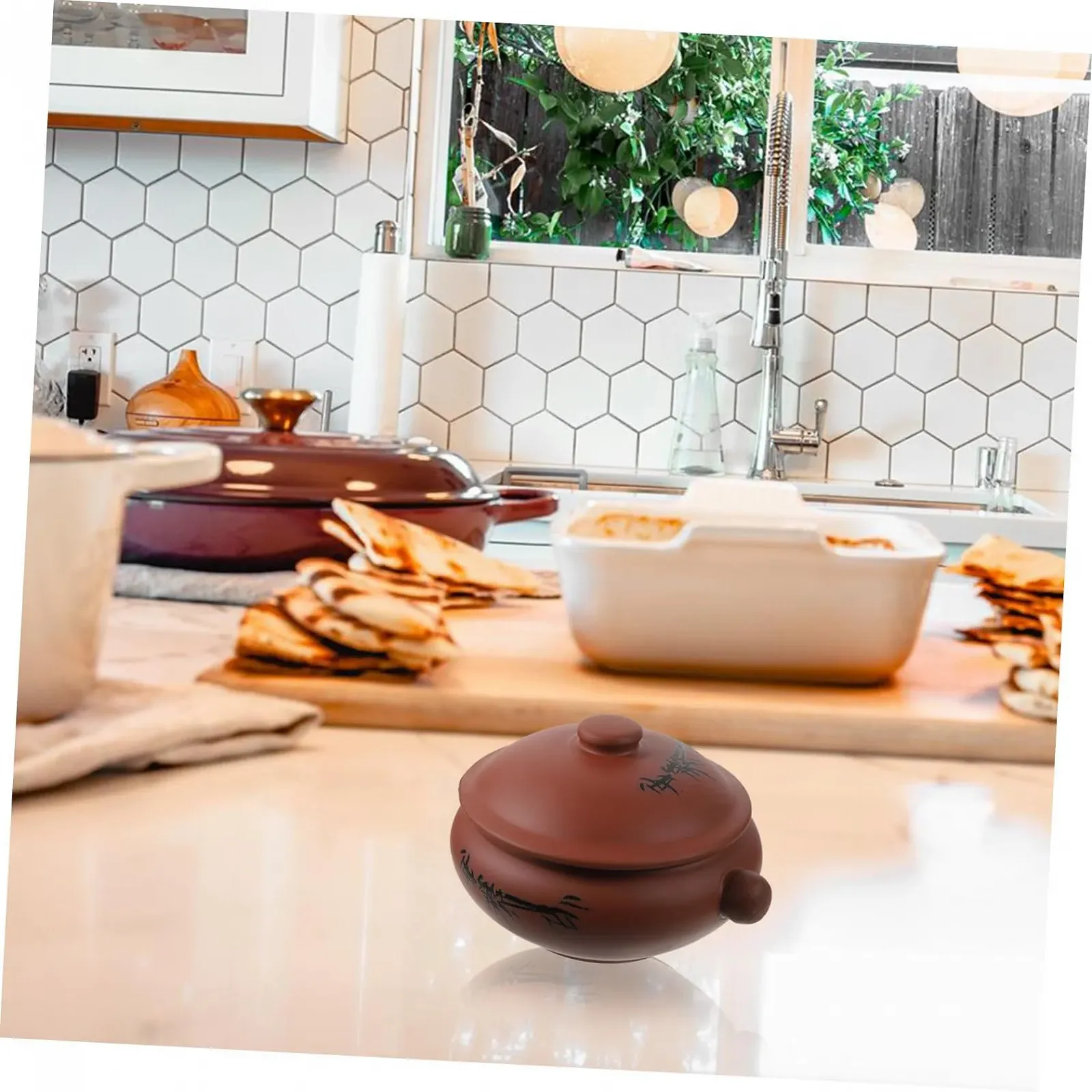 Кастрюля для тушения Toyvian Керамическая Термостойкая для посудомоечной машины, фото №4