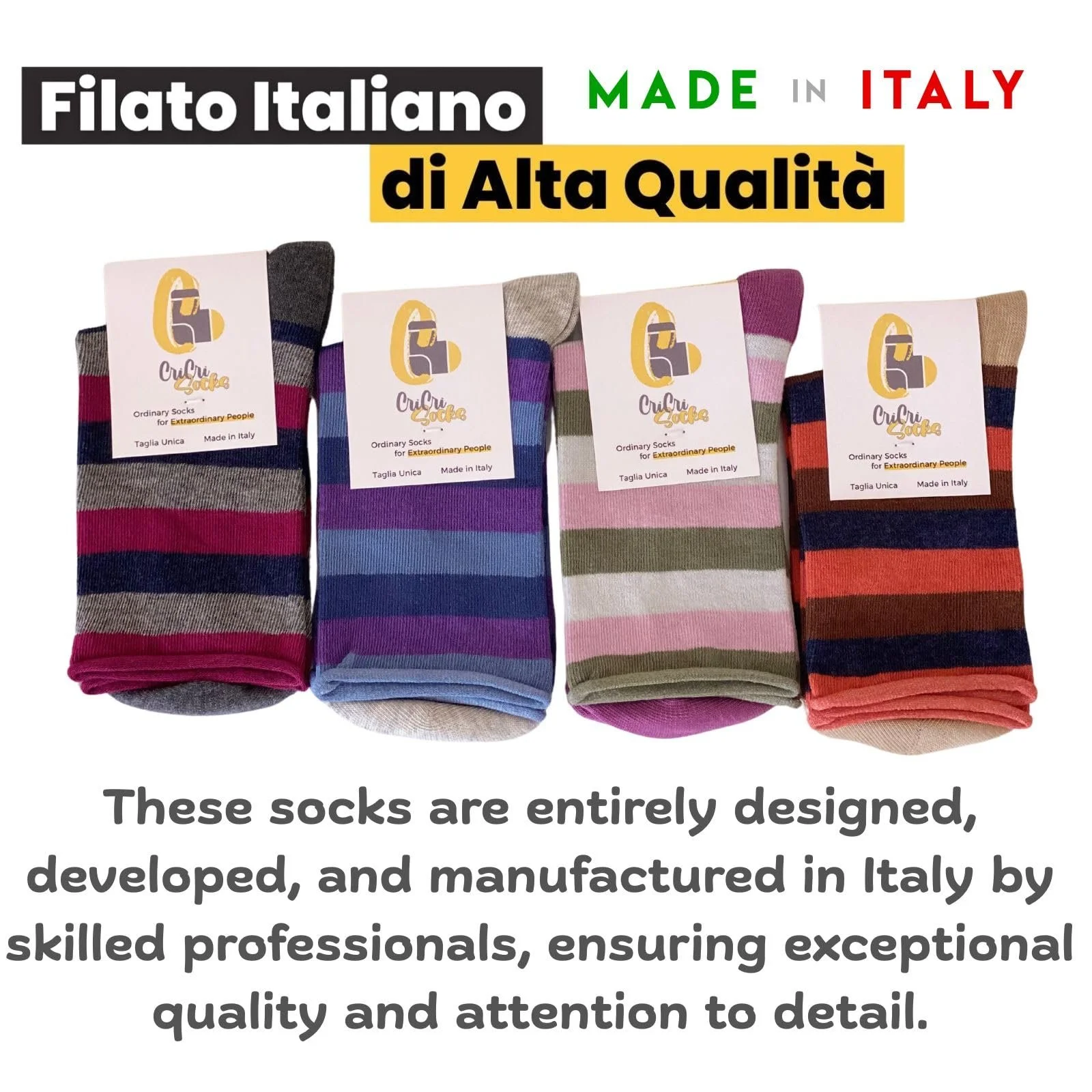 Носки CriCri Короткие женские носки из теплого хлопка без резинки, один размер - Сделано в Италии, фото №5