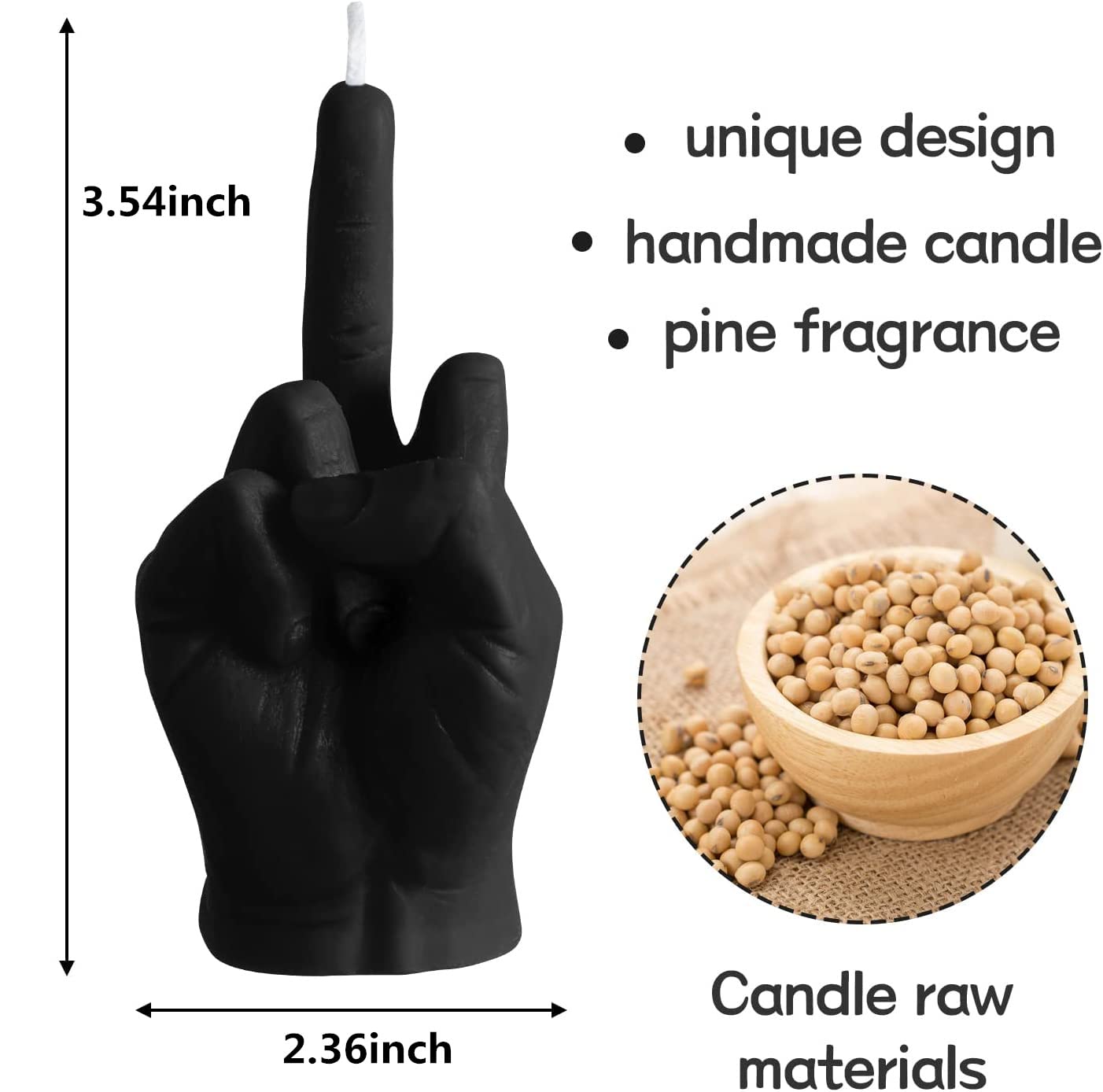 Свеча CTTPEG Middle Finger Funny Hand Shaped Natural Soy Wax для спальни подарок черный, фото №4 Свеча CTTPEG Middle Finger Funny Hand Shaped Natural Soy Wax для спальни подарок черный, фото №4