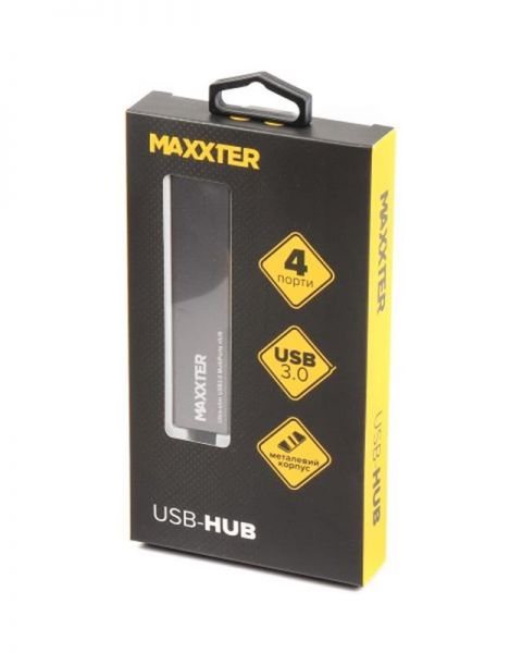 Концентратор Maxxter 4 х Usb 3.0 Dark grey HU3A-4P-02 HU3A-4P-02, фото №3