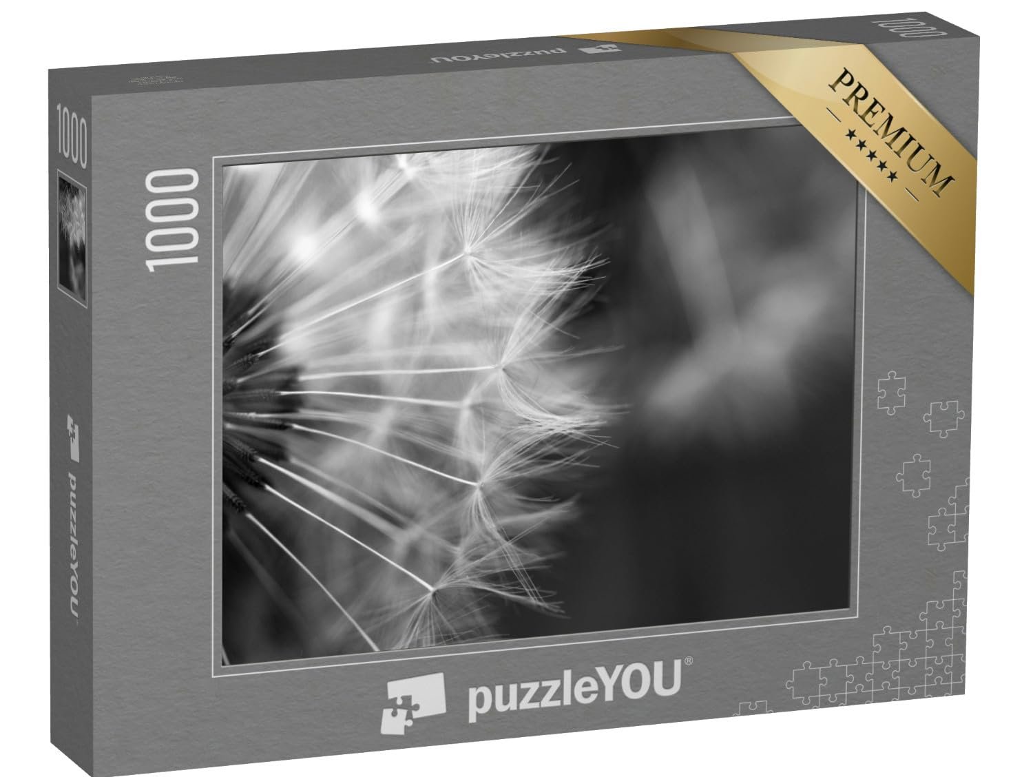 Пазл puzzleYOU Puzzle Collection Photo Art "Макрофотография одуванчика, черно-белая" 1000 элементов, фото №1