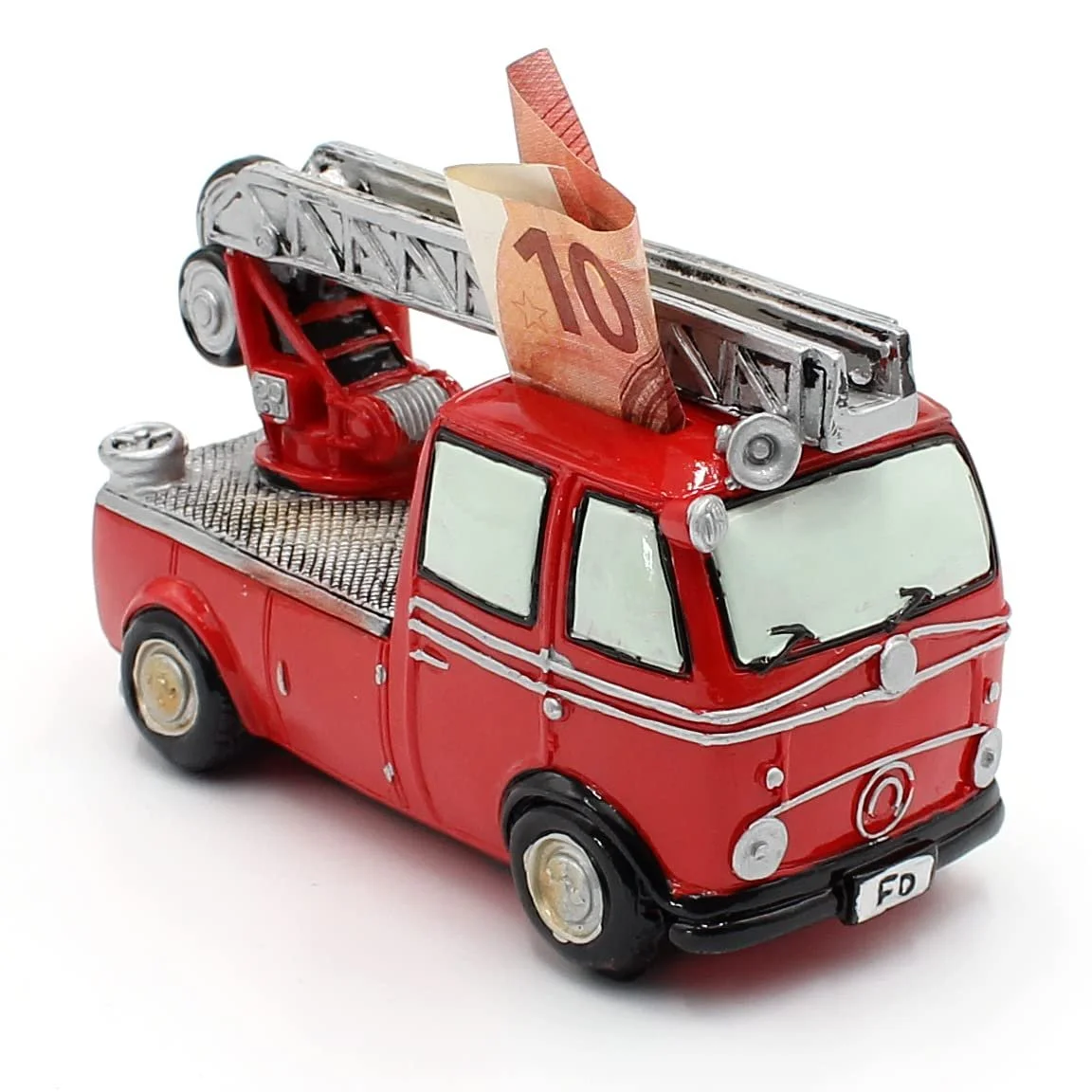 Скарбничка Dekohelden24 Пожежна машина Полірезин Червона 15 x 7 x 10 см, фото №2