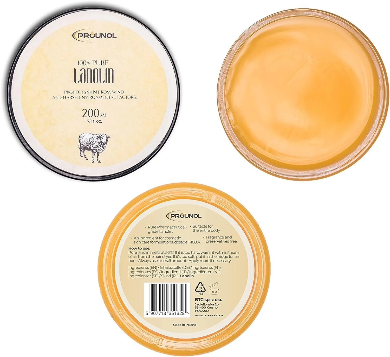 Ланолін Prounol Безводний фармацевтичної якості 200 мл, фото №3 Ланолін Prounol Безводний фармацевтичної якості 200 мл, фото №3