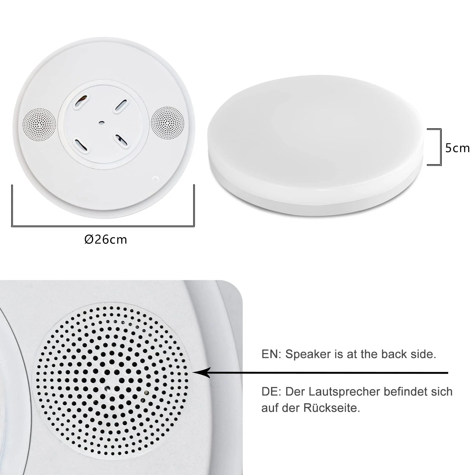 Світильник JDONG Bluetooth 24 Вт з динаміком, що змінює кольори RGB, IP44, 3000K - 6500K, фото №7