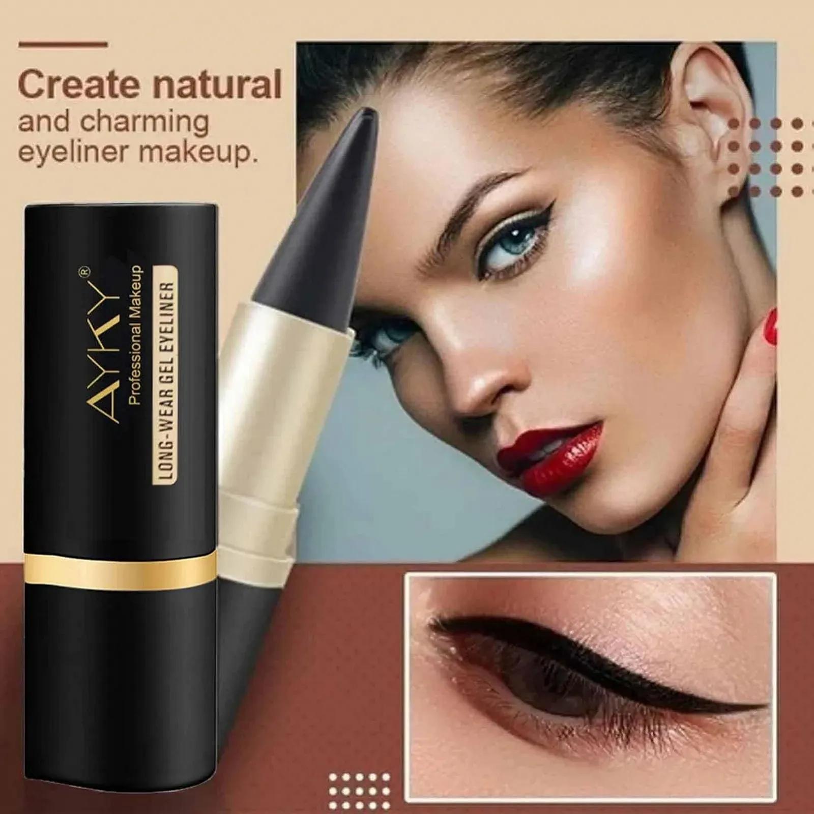 Гелевый Карандаш Ayky Long Wear Gel Eyeliner Черный (4 шт в упаковке), фото №5 Гелевый Карандаш Ayky Long Wear Gel Eyeliner Черный (4 шт в упаковке), фото №5