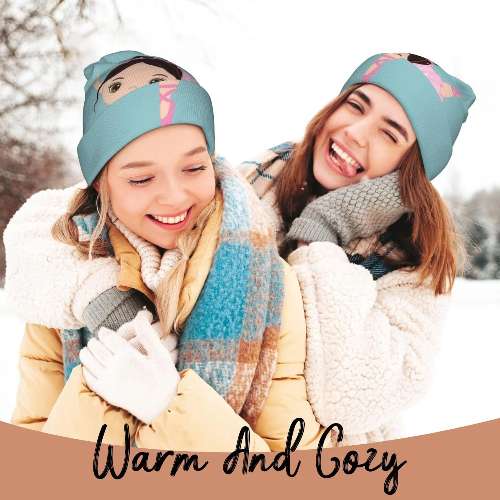 Вязаная шапка с принтом танцующих балерин YFSGDLBN для девочек, фото №5