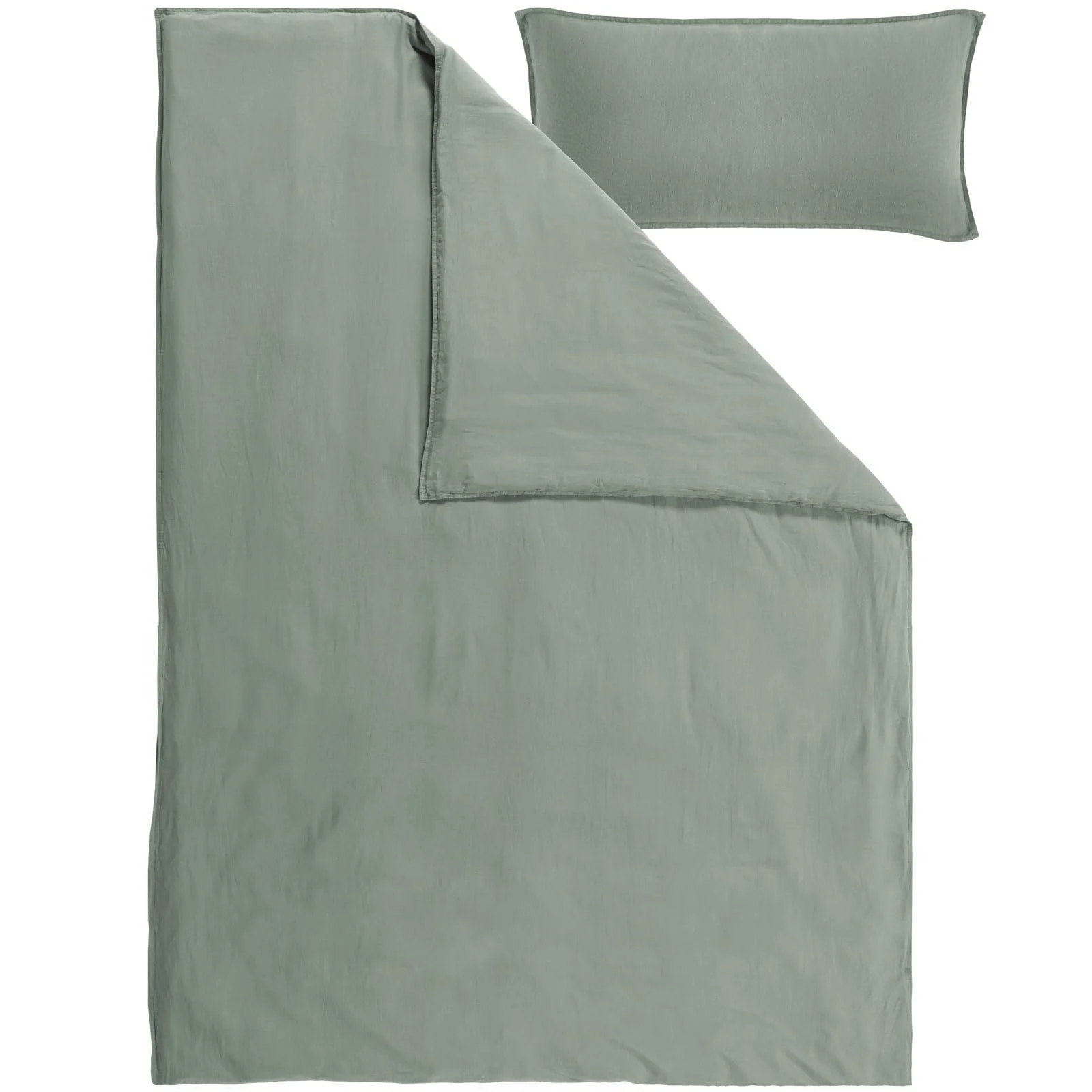 Постільна білизна Pure Label Напівльон Зелена 135 x 200 см + 40 x 80 см Не потребує прасування Бельгійський льон Бавовна, фото №2