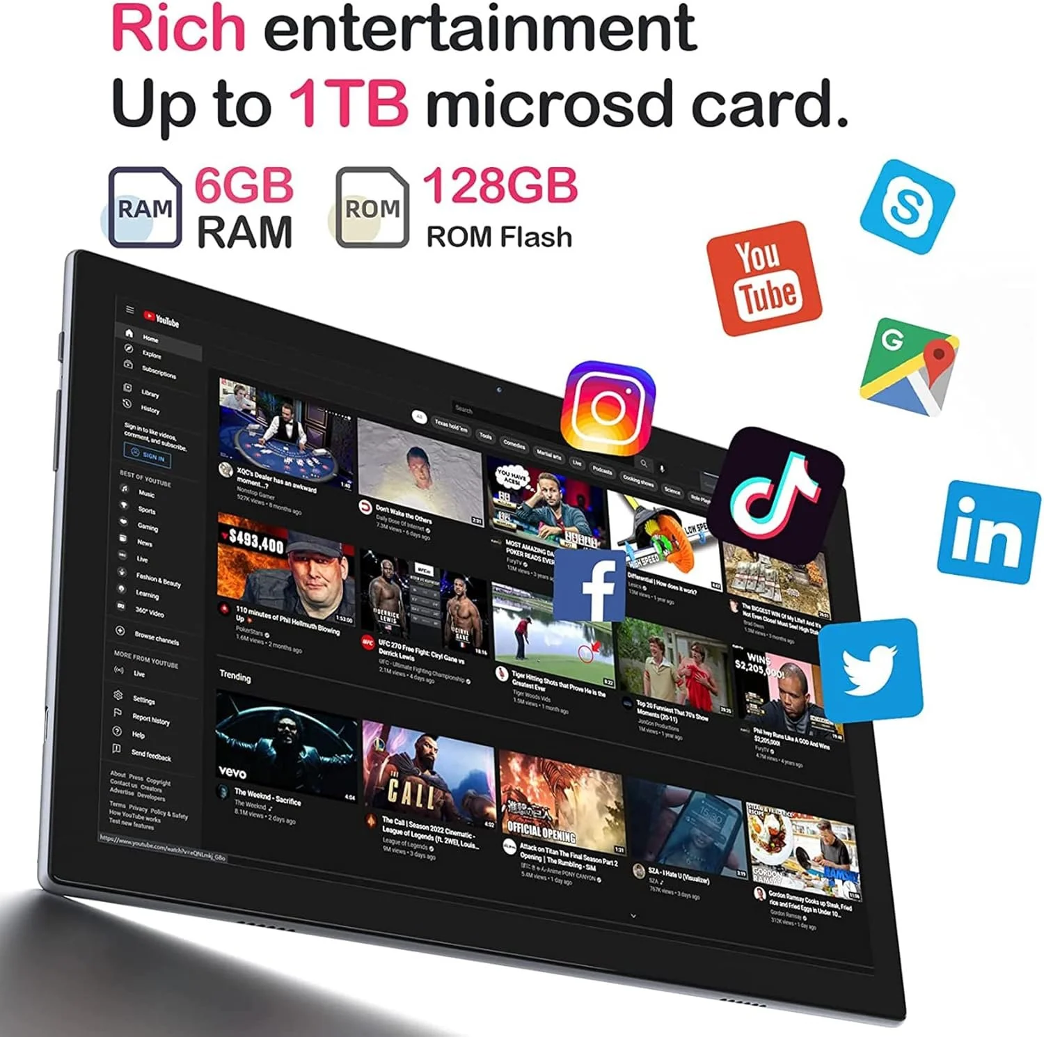 Планшет 10.1" Full HD SGIN X10 6/128Gb 4G 2-SIM 8 ядер Android 11 7000 mAh Сірий, фото №5