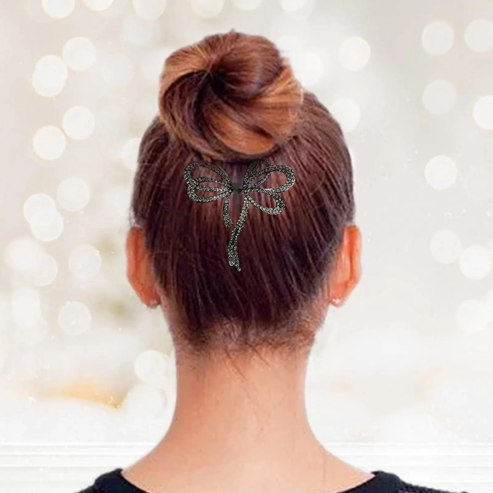 Заколка для волос Бантик Delr, 4 см / 1.57 дюйма, для густых волос, для высокого конского хвоста, фото №2 Заколка для волос Бантик Delr, 4 см / 1.57 дюйма, для густых волос, для высокого конского хвоста, фото №2