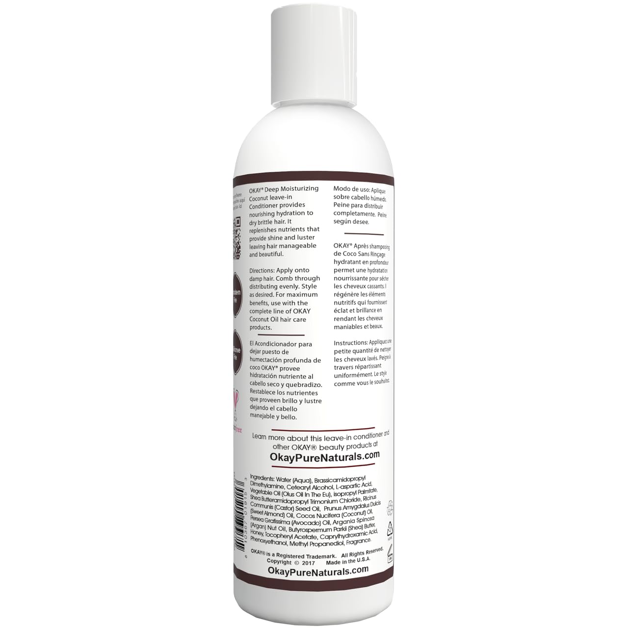 Кондиціонер Okay OKAY Coconut Oil Deep Moisturising Leave-in 8 унцій, фото №3