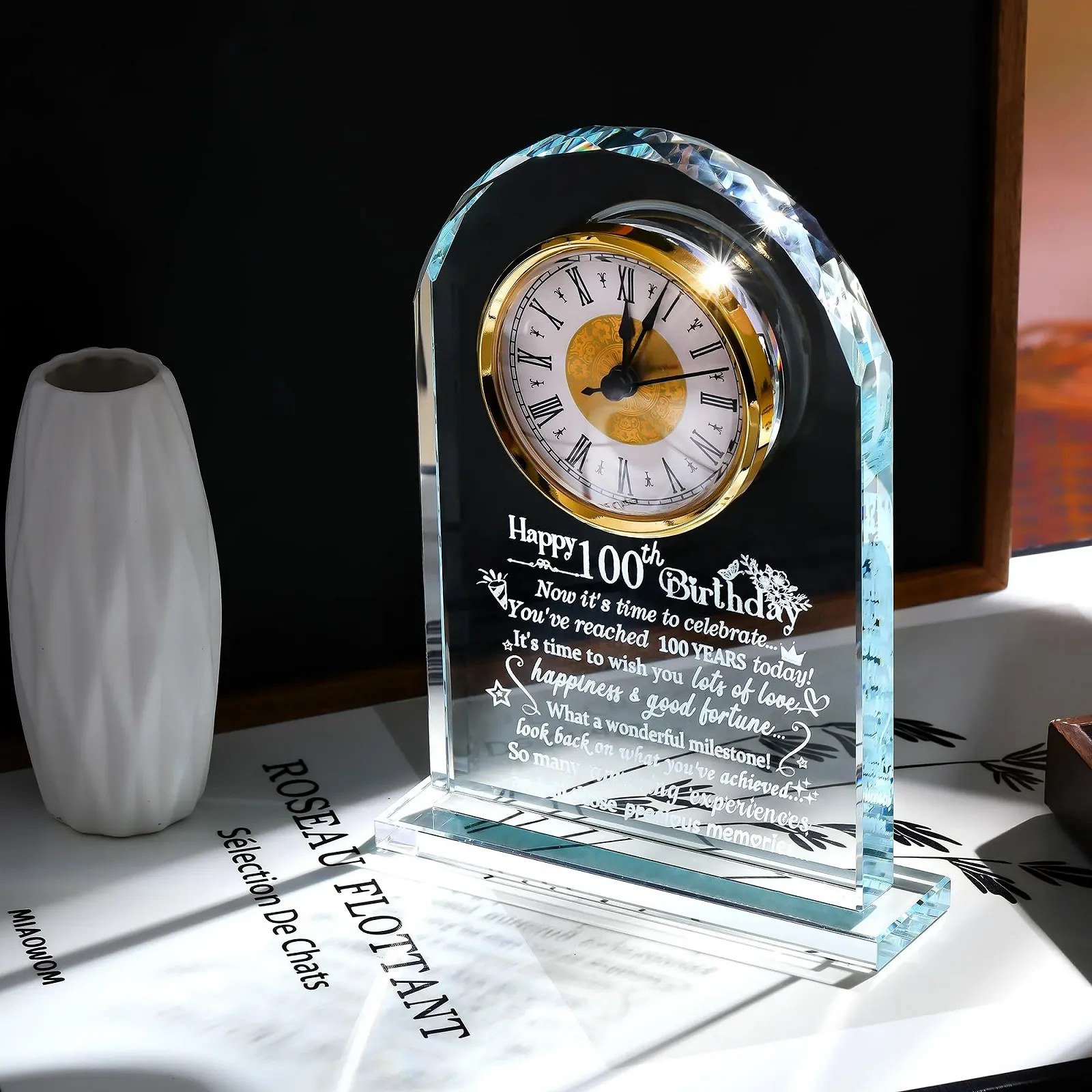 Кварцевые часы Ornalrist к 100-летию, стеклянный сувенир, фото №3 Кварцевые часы Ornalrist к 100-летию, стеклянный сувенир, фото №3