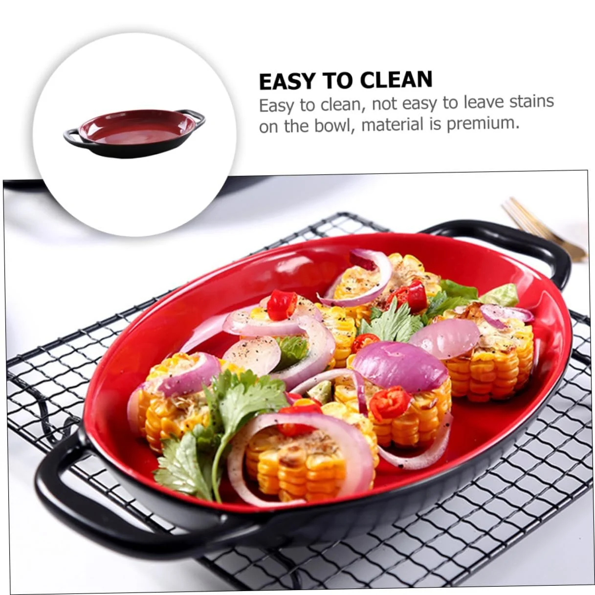 Форма для запікання Toyvian Ceramic Oval Casserole Compartment антипригарна термостійка елегантний дизайн, фото №5