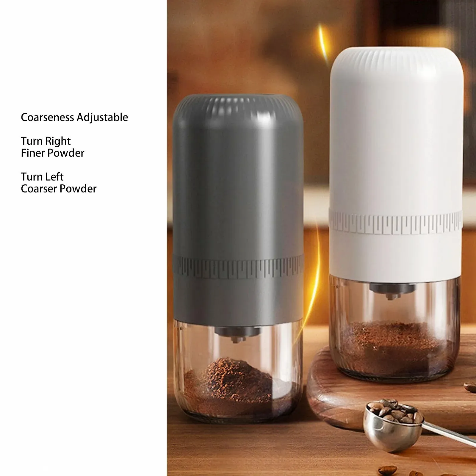 Електрична кавомолка USB 10W 1000mAh Акумуляторна, Рівні помелу Регульовані, Портативна, Домашня USB, фото №3