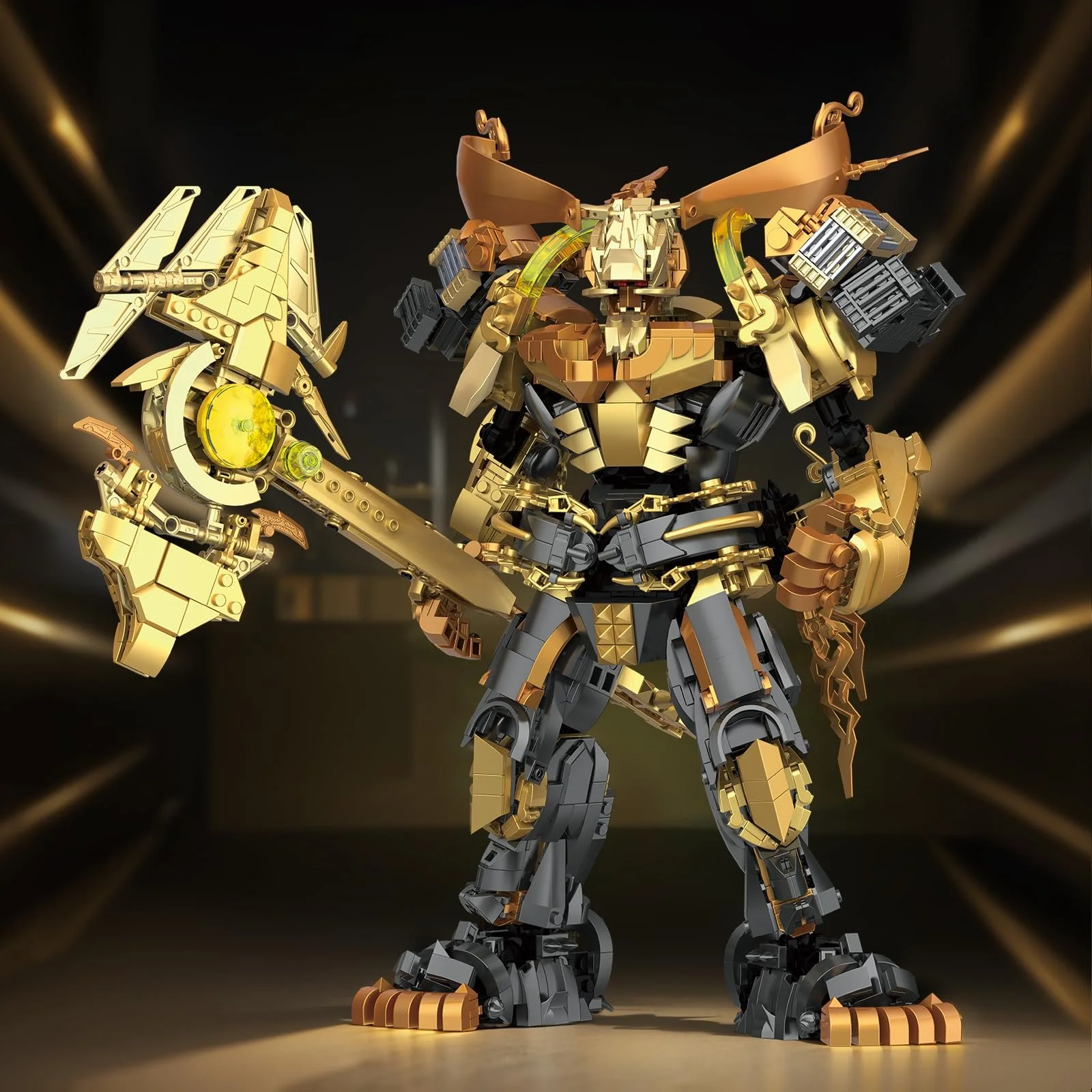 Конструктор меха JMBricklayer 70161 со зброей и подвижными суставами Черный/Золотой, фото №2