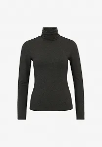 Женский топ Les с длинными рукавами / Тёмно-серый меланж / L synthetic.ua - Фото 1