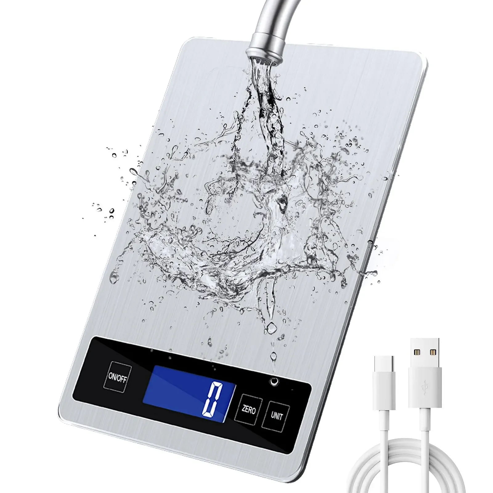 Цифрові кухонні ваги 15 kg 1 g USB/Battery Stainless Steel, фото №1 Цифрові кухонні ваги 15 kg 1 g USB/Battery Stainless Steel, фото №1