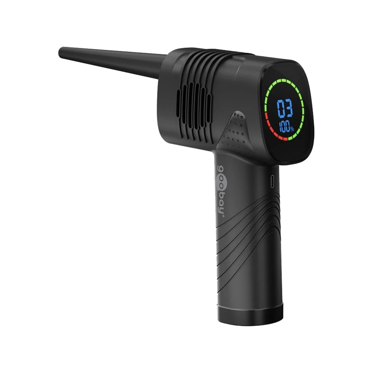 Електрична повітродувка goobay 3 рівні 2000 mAh 35,000 rpm Перезарядна LED-дисплей, фото №1