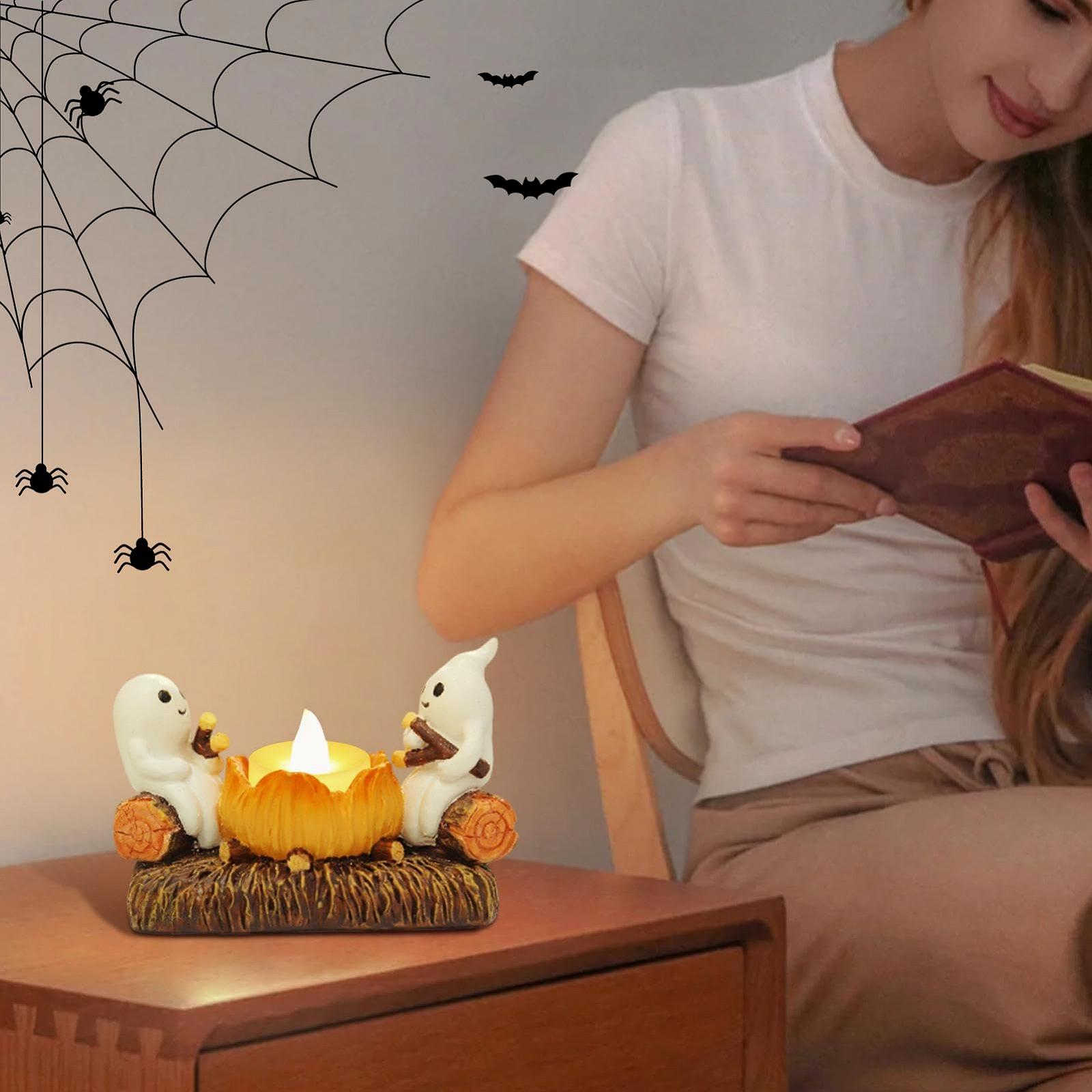 Подсвечник Ghost Campfire Halloween Tea Light, фото №3