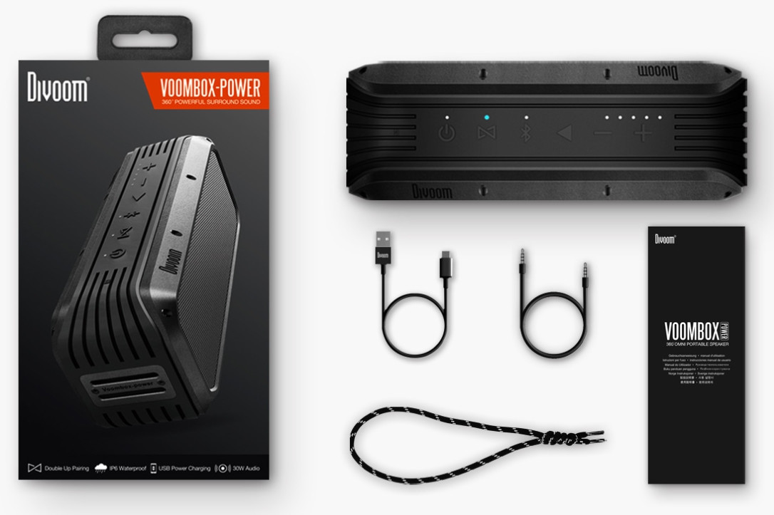 Портативная акустическая система Divoom VoomBox-Power black 2000984738065, фото №10