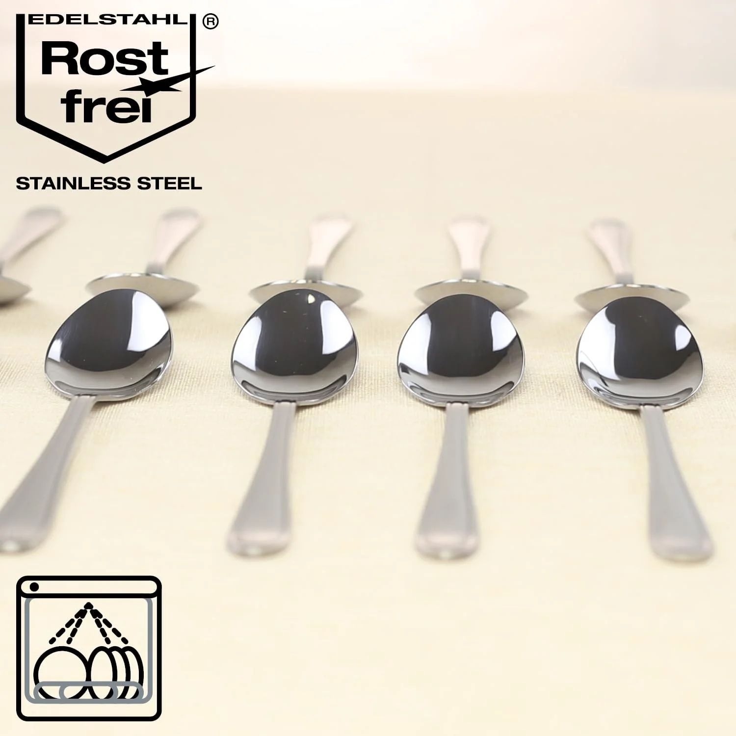 Ложка для еспресо COM-FOUR Нержавіюча сталь, 12 см, сріблястий колір (12 штук), фото №5