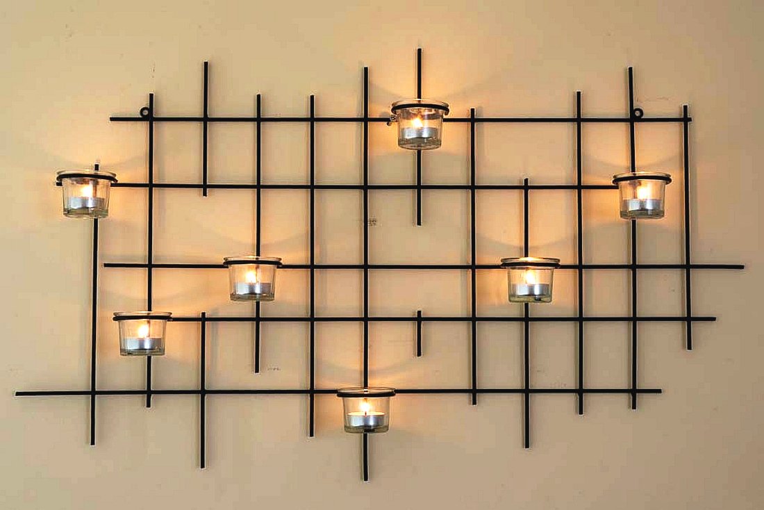 Настенный подсвечник 7XXL Candelabra 83 см Металлический Черный, фото №1