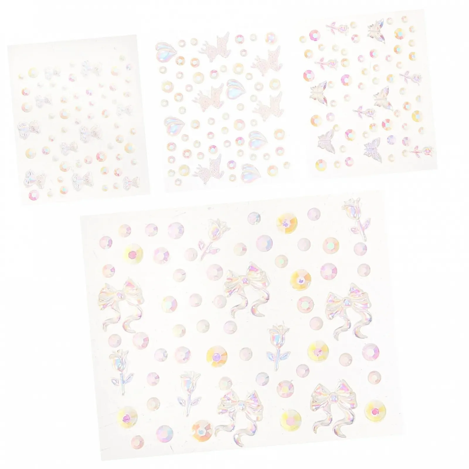 Стразы для ногтей DOITOOL 4 листа для маникюра, для DIY дизайна ногтей и креативного дизайна ногтей, подходят для девушек, разные дизайны, фото №1