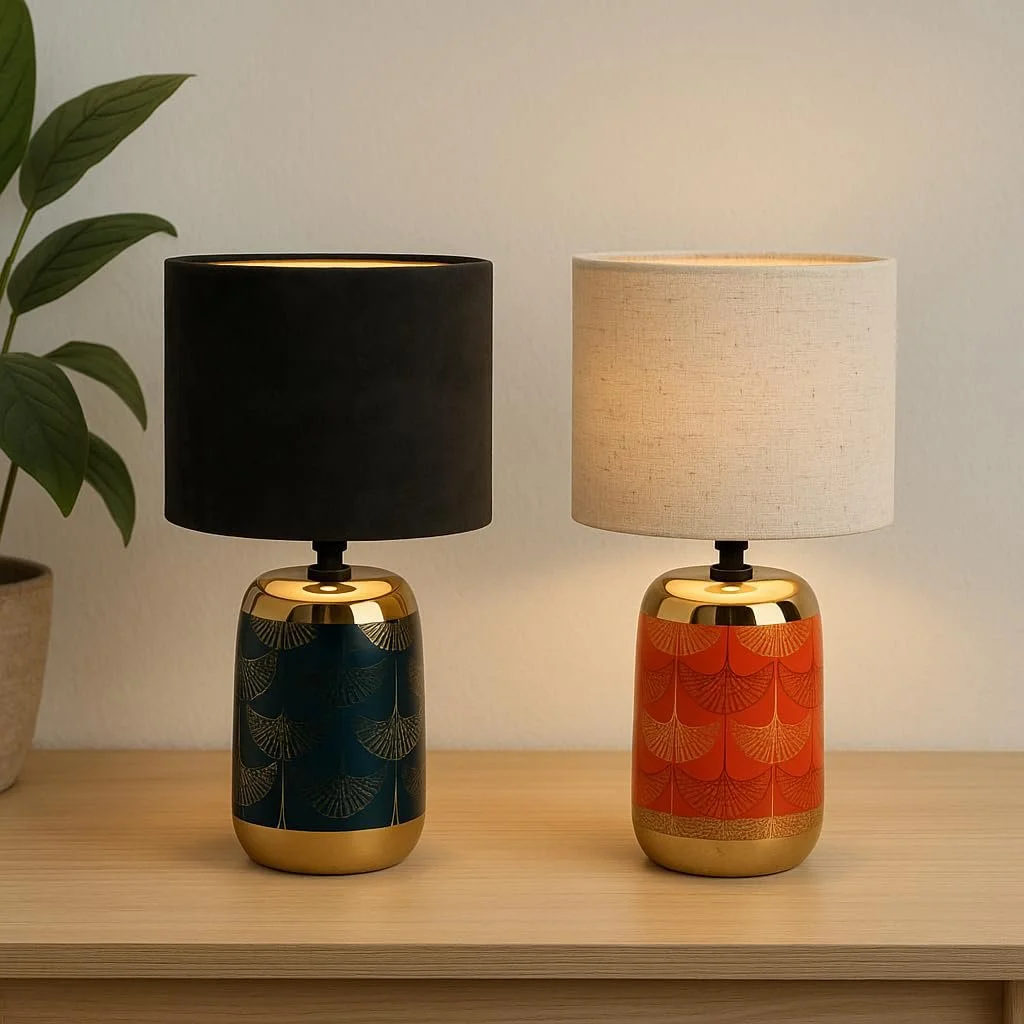 Настільна лампа Luxus Rome H 33 x Діаметр 18 E14 Кераміка Синій, фото №8