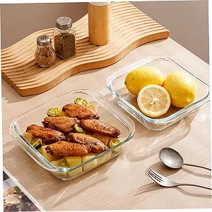 Форма для запекания Квадратная Термостойкое стекло 400 °C 20.3 x 18.3 x 5.1 см synthetic.ua - Фото 1