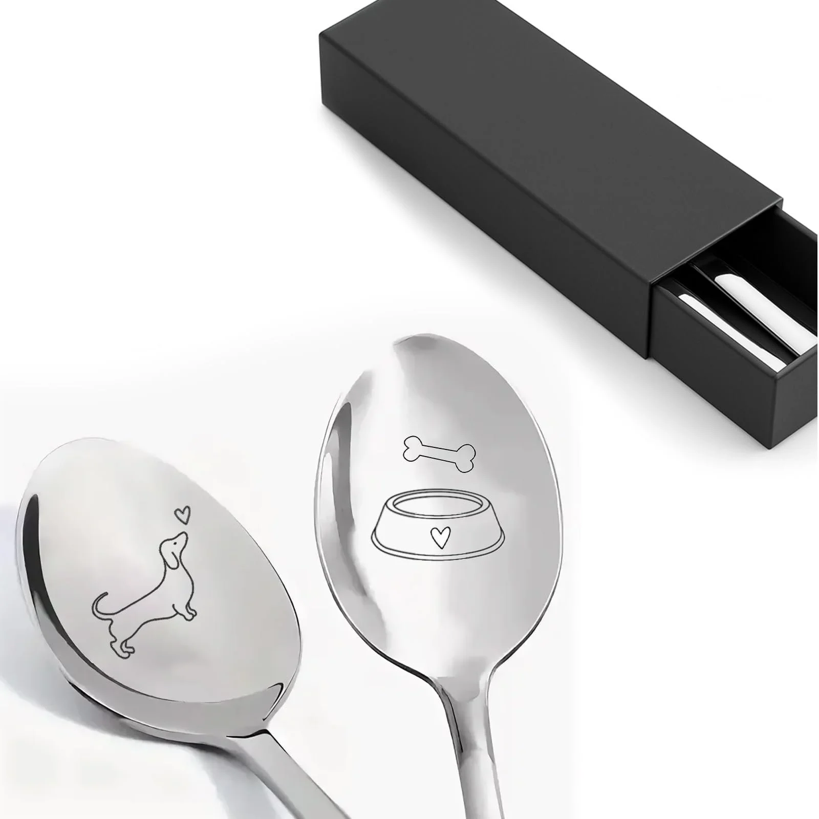 Ложки Snyvpra Набор из 2 кофейных ложек с подарочной коробкой Такса, фото №1 Ложки Snyvpra Набор из 2 кофейных ложек с подарочной коробкой Такса, фото №1