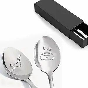 Ложки Snyvpra Набір з 2 кавових ложок з подарунковою коробкою Такса - Фото 1