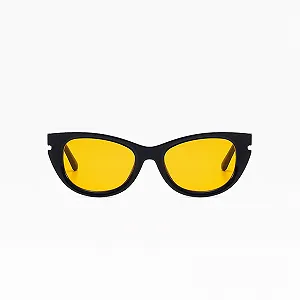 Солнцезащитные очки «кошачий глаз» Long Keeper винтажные женские трендовые ретро 90-х черные UV400 - Фото 1