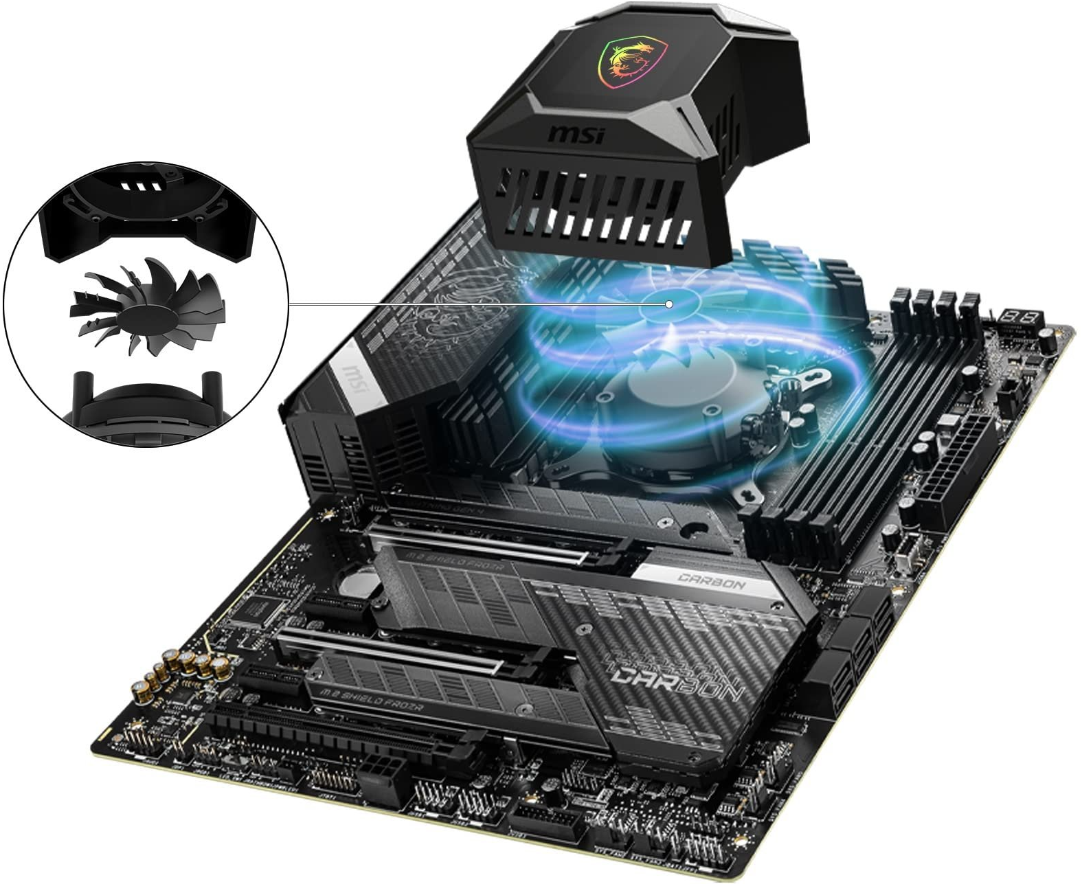 Система рідинного охолодження MSI MPG CORELIQUID K240 / 240mm / 2500 RPM / 2.4" LCD / Intel / AMD / Black, фото №5