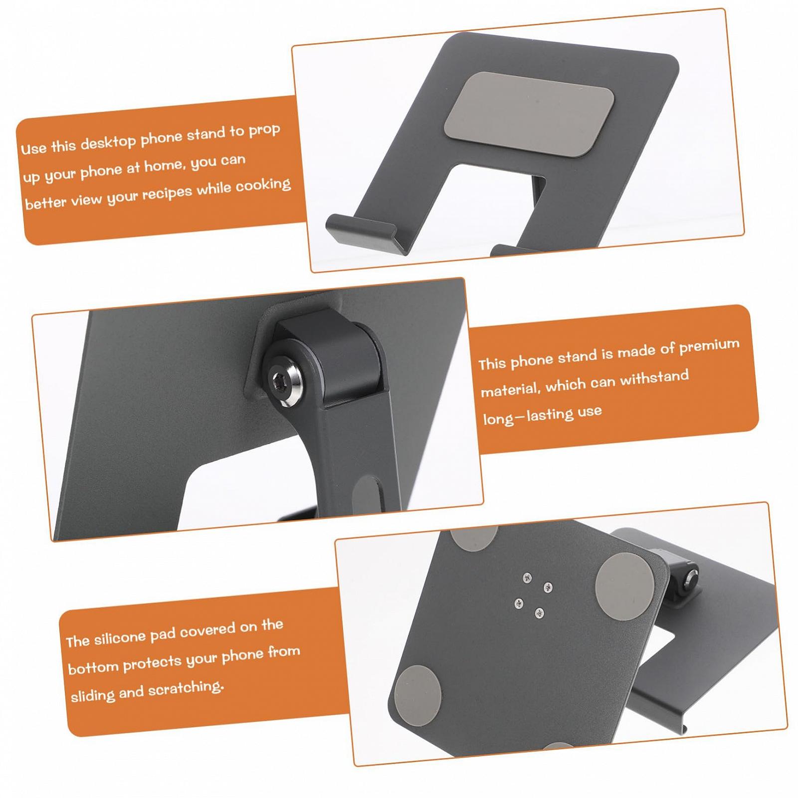 Регульована металева підставка для планшета, складаний тримач для телефону, вуглецева сталь, міцна, багатофункціональна, фото №7