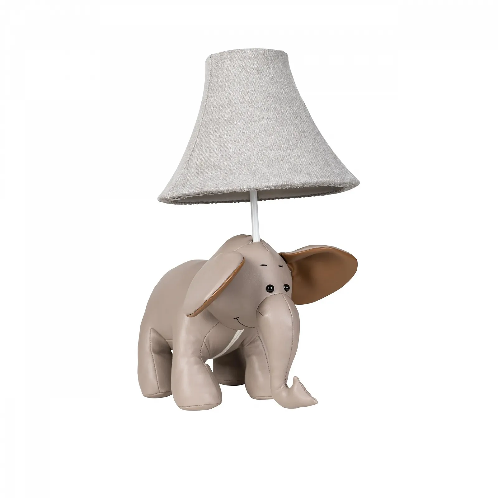 Настільна лампа Happy Lamps Bobby The Elephant LED декоративна веганська шкіра ручної роботи 48 см Сіра, фото №1