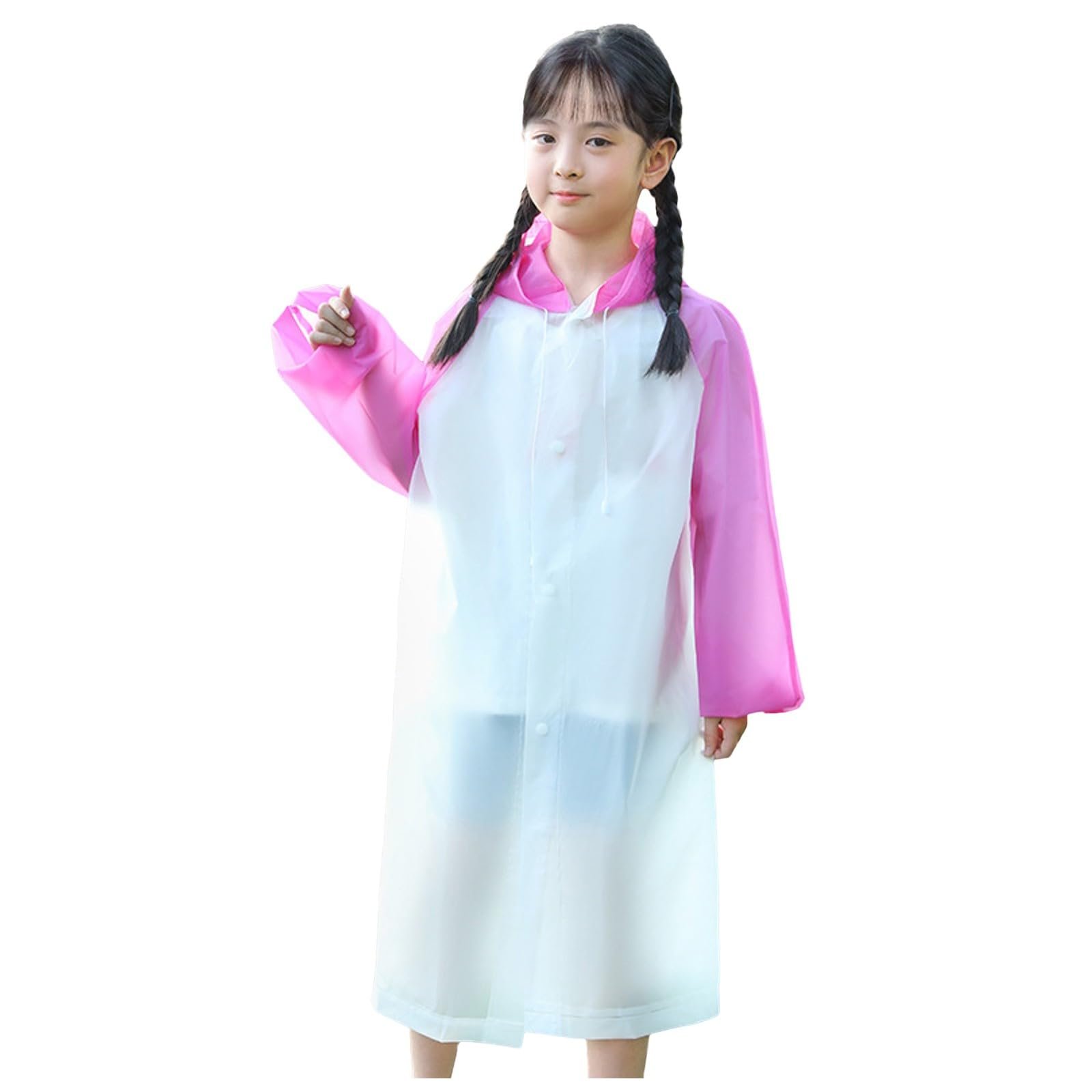 Детская дождевая куртка Qzeanxy Простой, модный дизайн Унисекс Водонепроницаемый плащ-пончо с капюшоном, фото №1